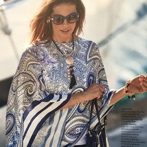 Striped Paisley Poncho